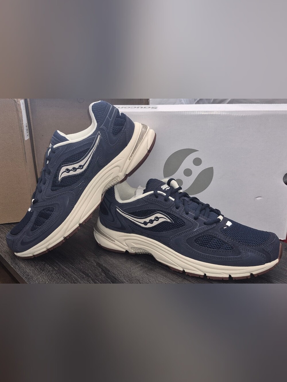 Saucony Men's Navy Grid Runner - Neutral Support Sneaker